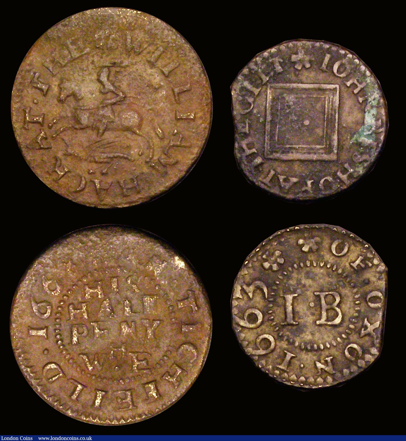 London Coins : A190 : Lot 688 : Halfpennies and Farthings 17th Century (3) Halfpenny Hampshire - Titchfield 1668 William Hack W.203 ...