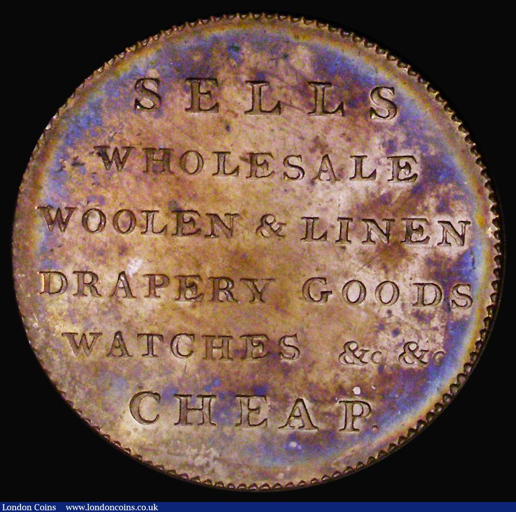 London Coins : A190 : Lot 692 : Halfpenny 18th Century Angusshire - Dundee, undated, Obverse: Shield of Arms, DEI DONUM above, PRUDE...