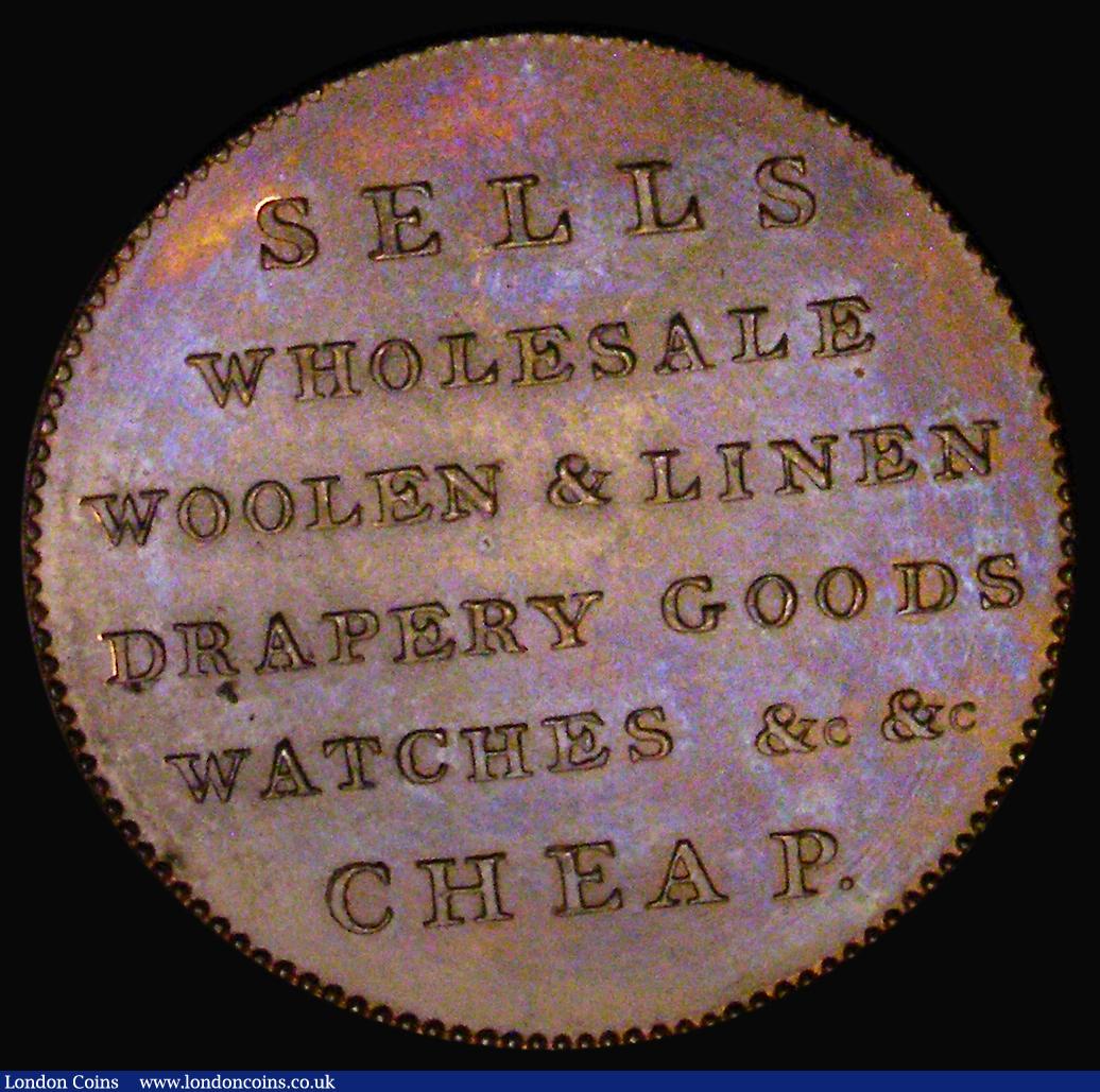 London Coins : A190 : Lot 693 : Halfpenny 18th Century Angusshire - Dundee, undated, Obverse: Shield of Arms, DEI DONUM above, PRUDE...