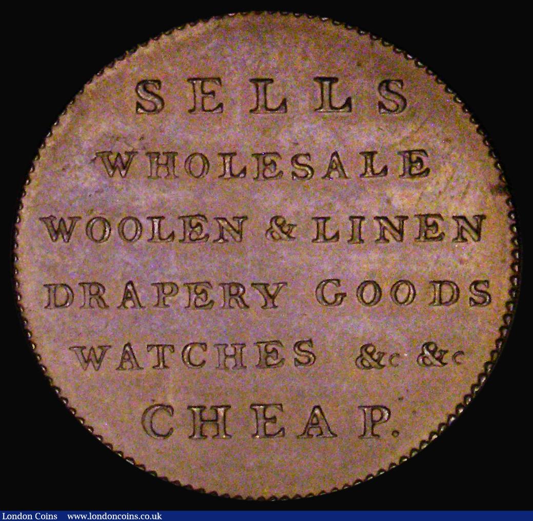 London Coins : A190 : Lot 694 : Halfpenny 18th Century Angusshire - Dundee, undated, Obverse: Shield of Arms, DEI DONUM above, PRUDE...