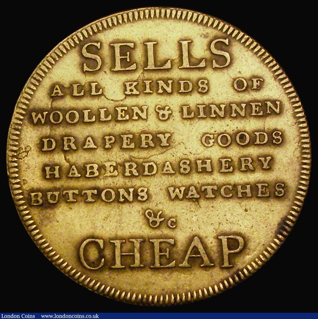 London Coins : A190 : Lot 706 : Halfpenny 18th Century Lothian - Edinburgh - Sanderson's, Brass, undated, Obverse: A rose and t...