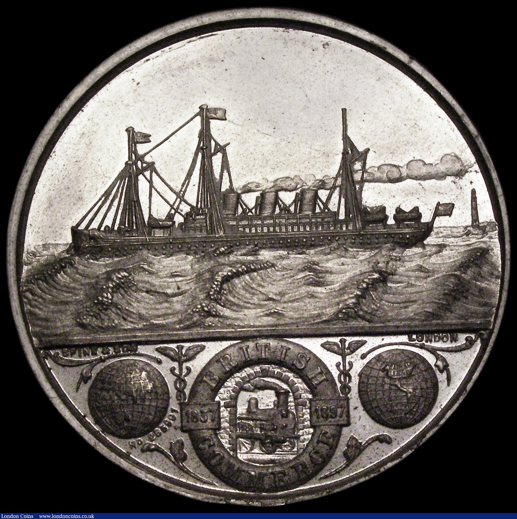 London Coins : A190 : Lot 772 : British Commerce 1837-1897 51mm White Metal left facing crowned bust VICTORIA D.G. BRITT REGINA F D ...