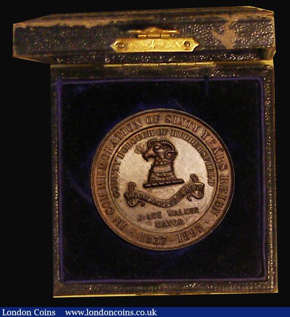 London Coins : A190 : Lot 804 : Queen Victoria Diamond Jubilee 1897 38mm in bronze by F.T.B, Obverse: Queen Victoria Veiled head lef...