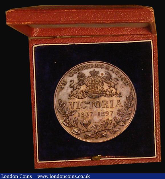 London Coins : A190 : Lot 805 : Queen Victoria Diamond Jubilee 1897 39mm in bronze by The Mint, Birmingham, Obverse: Crowned, veiled...