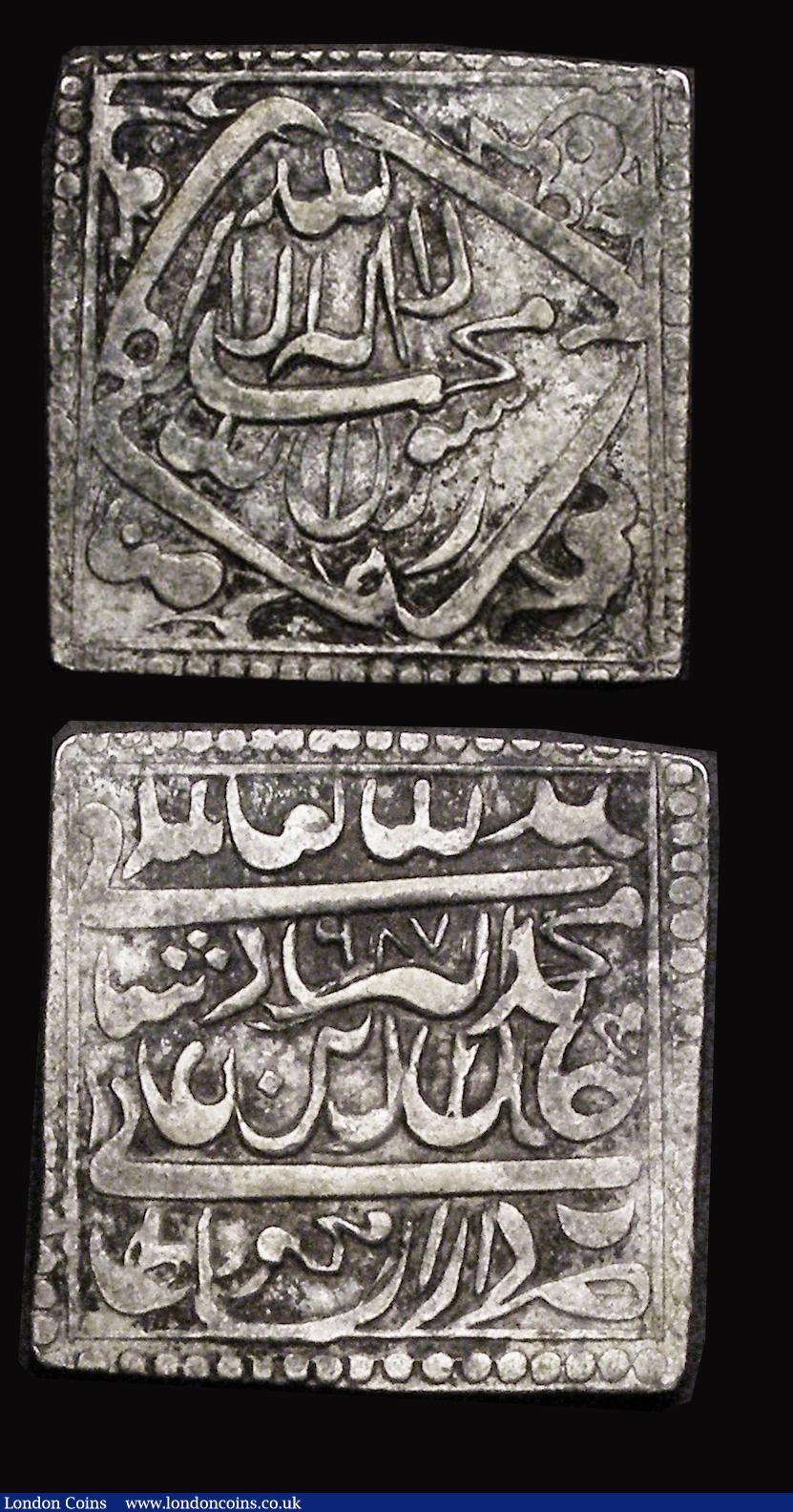 London Coins : A191 : Lot 1000 : India Mughal Empire Rupee AH 987 VF (10.7 grams) along with British India 2 Anna 1928 EF with spots