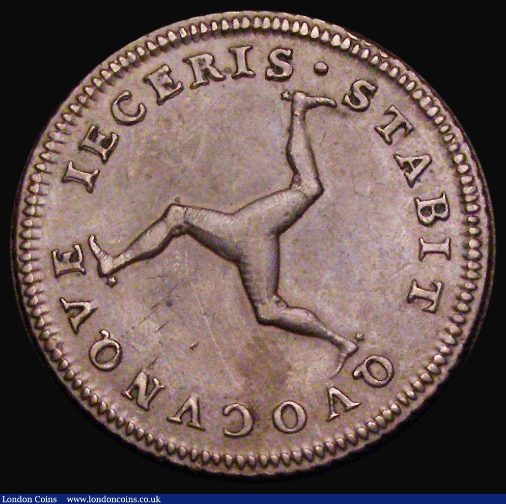 London Coins : A191 : Lot 1029 : Isle of Man Halfpenny 1786  Obverse Portrait of King George III. S.7414 NEF/GVF

