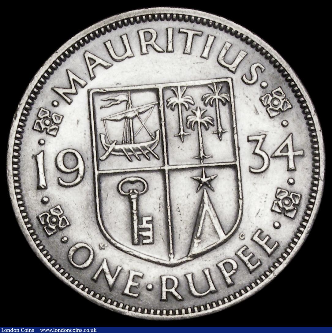 London Coins : A191 : Lot 1050 : Mauritius Rupee 1934 EF