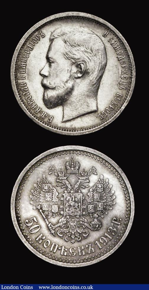 London Coins : A191 : Lot 1074 : Russia (2) 5 Kopeks 1765 CHM KM59.7 Fine the coin has abundant evidence of an underlying coin so pre...