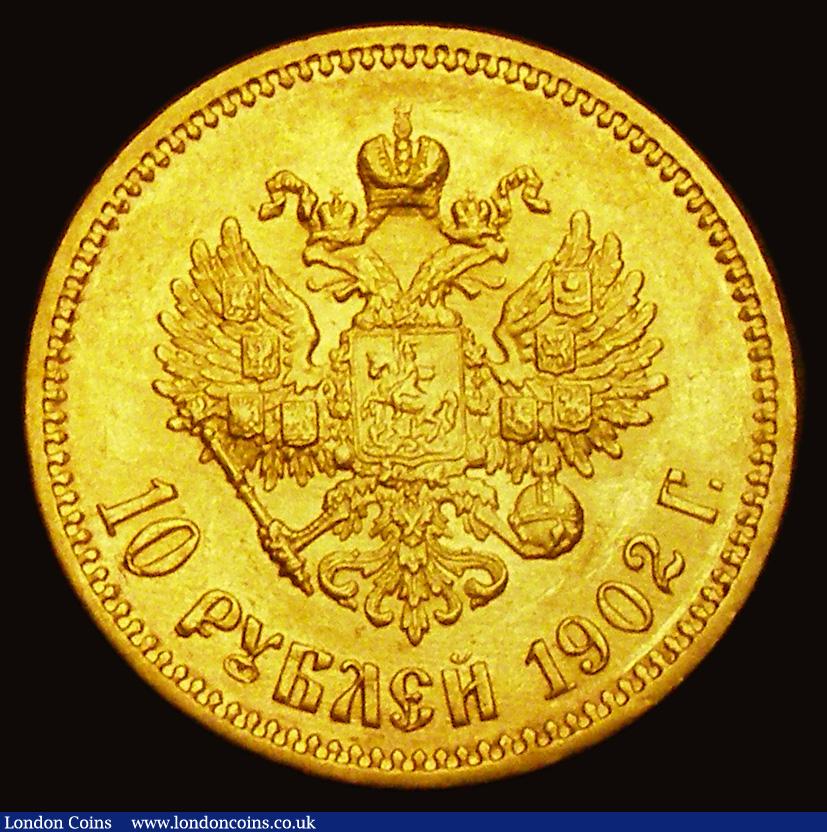 London Coins : A191 : Lot 1075 : Russia 10 Roubles 1902 NEF Y#64
