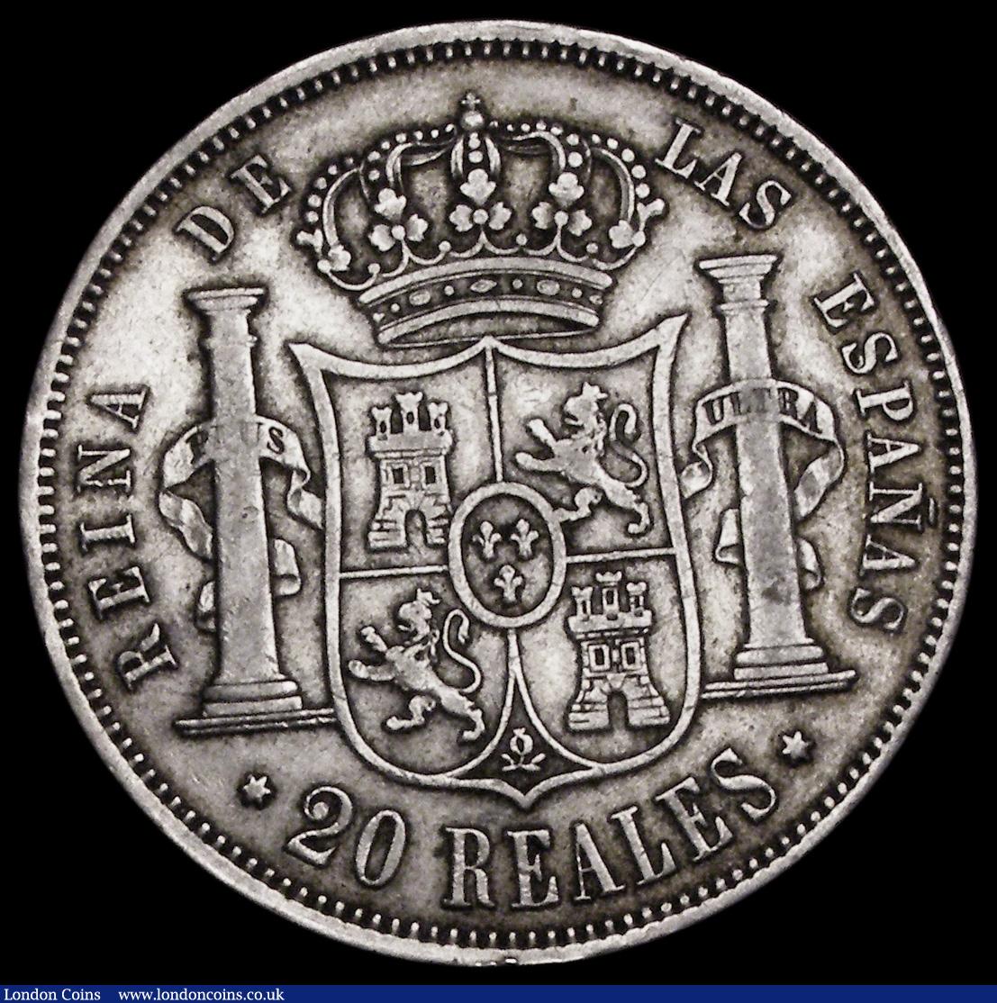 London Coins : A191 : Lot 1125 : Spain 20 Reales 1861 KM#609.2 mintmark 6 pointed star VF
