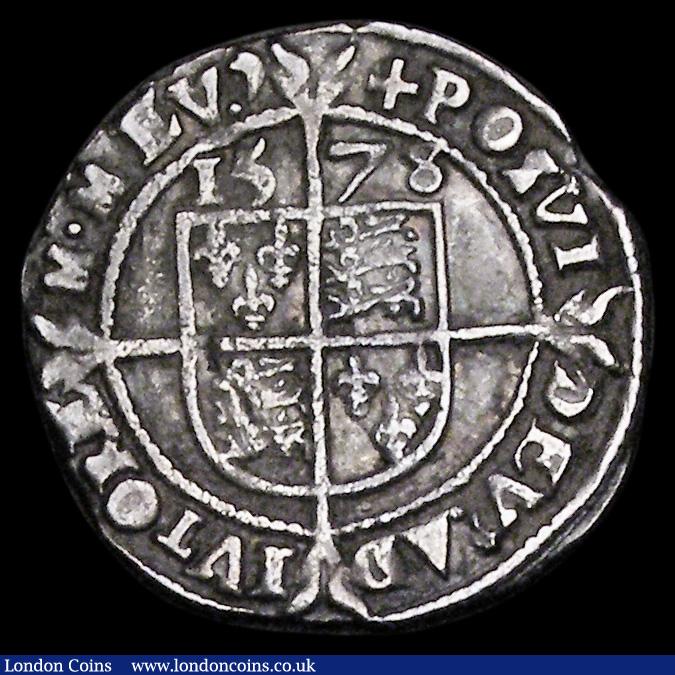 London Coins : A191 : Lot 1229 : Threepence Elizabeth I Fifth Issue, 1578 8 over 7, mintmark Greek Cross, S.2573, 1.44 grammes, Bold ...