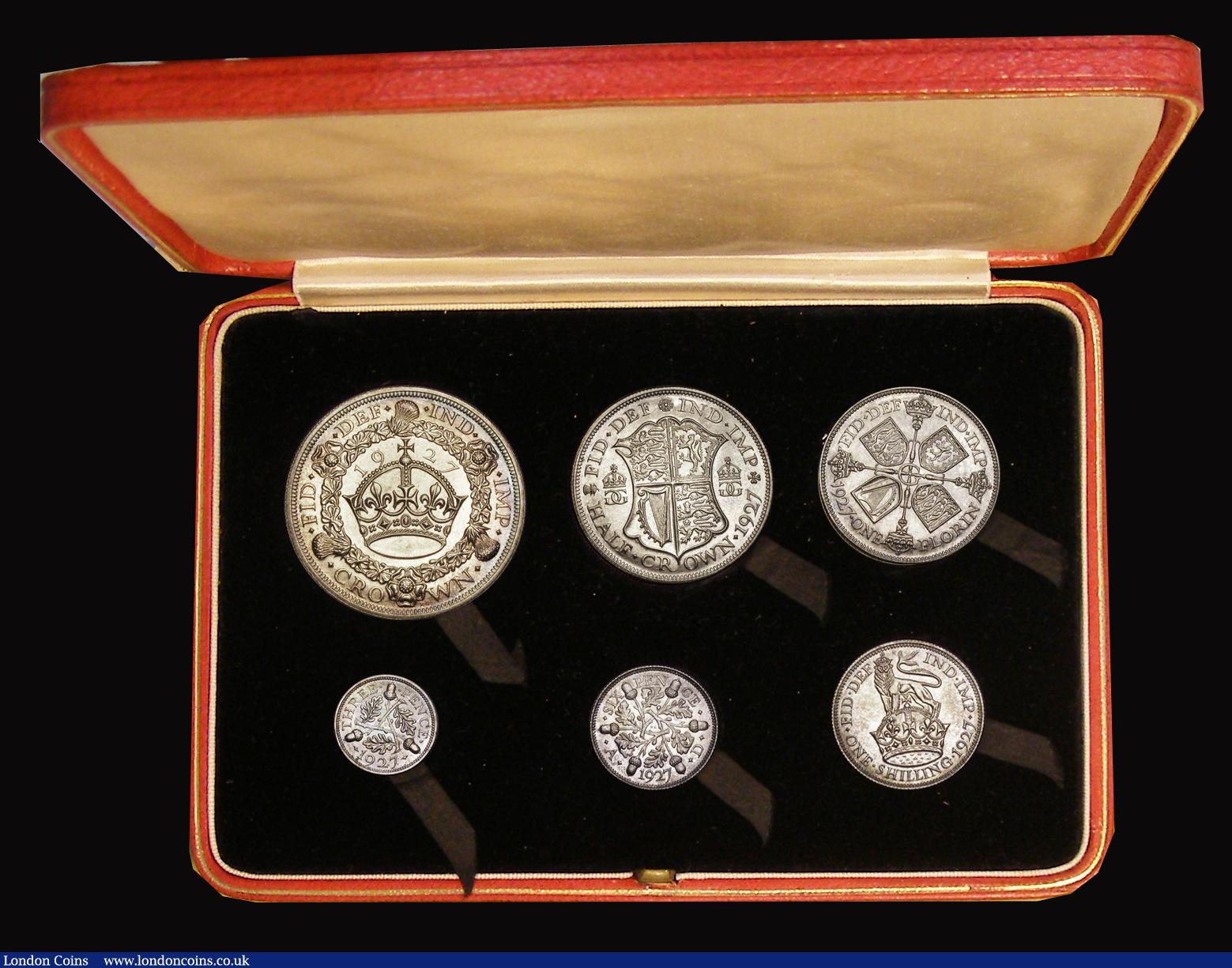 London Coins : A191 : Lot 1231 : Proof Set 1927 (6 coins) Crown to Silver Threepence nFDC to FDC with a pleasing matching tone, comes...