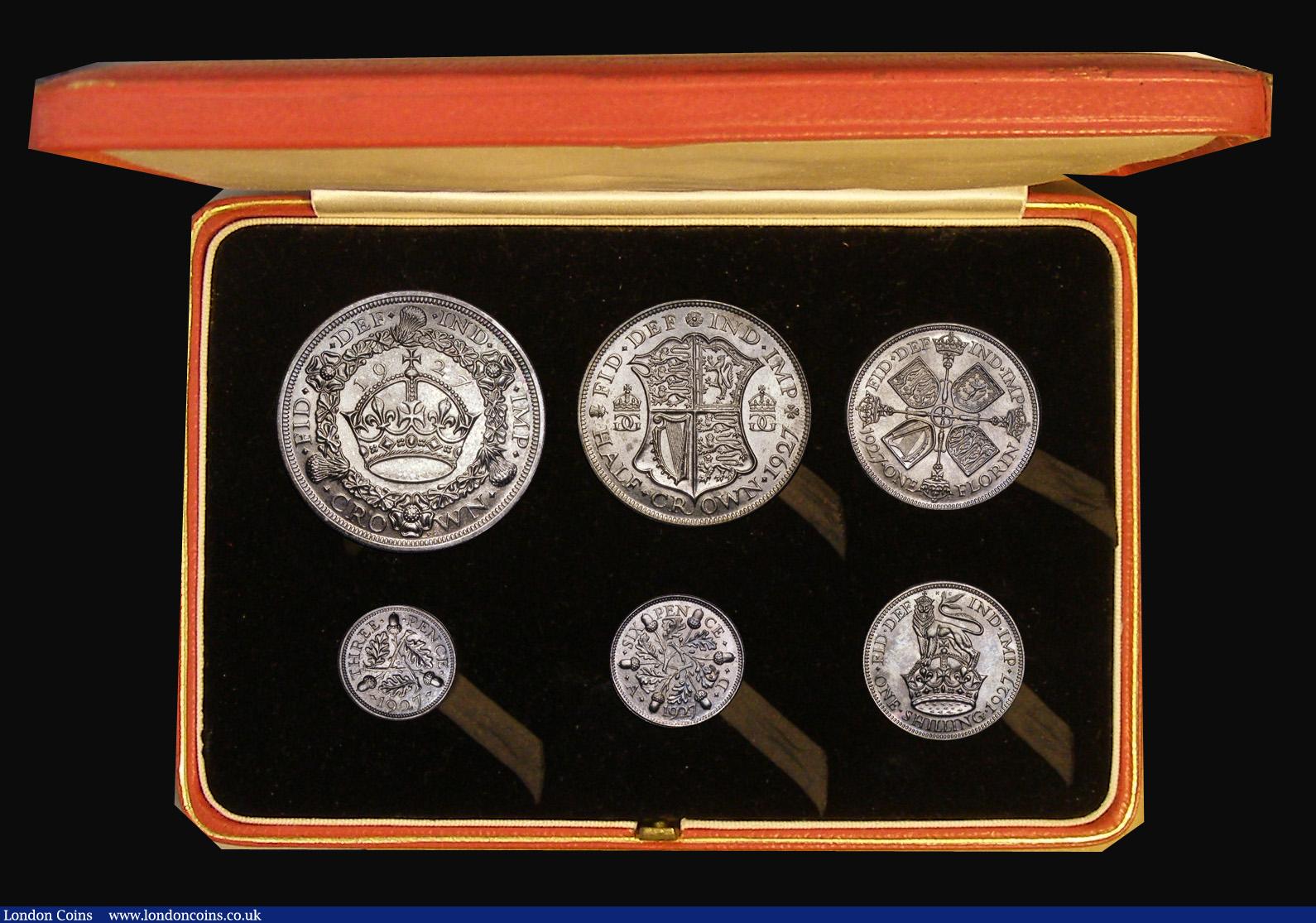 London Coins : A191 : Lot 1232 : Proof Set 1927 (6 coins) Crown to Silver Threepence nFDC with a pleasing and matching tone, in the h...