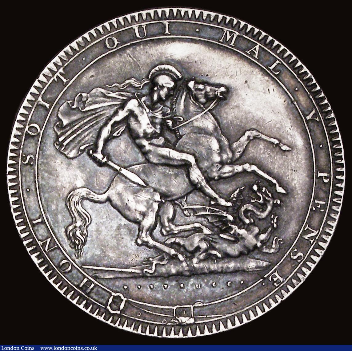 London Coins : A191 : Lot 1297 : Crown 1818 LIX as ESC 214 but with TUT&Lambda;MEN error on edge EF details but some smoothing (alter...