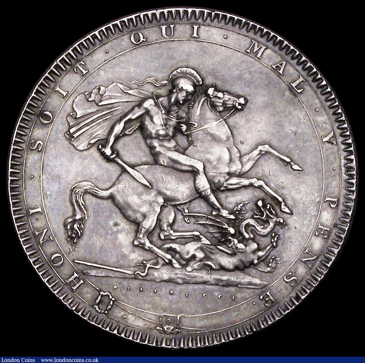 London Coins : A191 : Lot 1298 : Crown 1818 LVIII ESC 211 CGS EF or better for wear and nicely toned but with some scratches both sid...