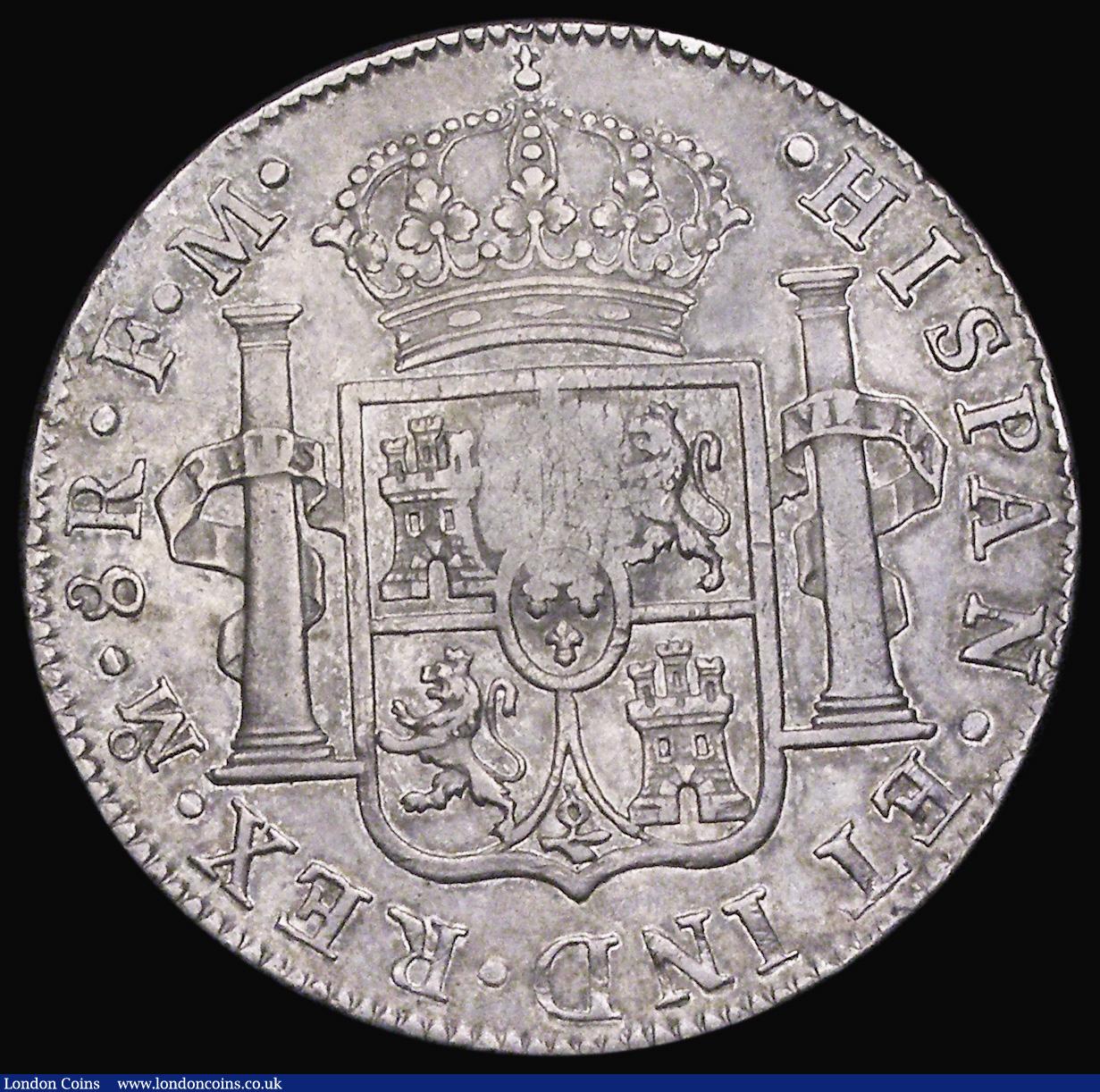 London Coins : A191 : Lot 1377 : Dollar George III Countermarked Oval Stamp on Mexico City 8 Reales 1791 ESC 129 countermark EF and s...