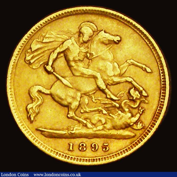 London Coins : A191 : Lot 1590 : Half Sovereign 1895 Marsh 490 Fine and a seldom offered date