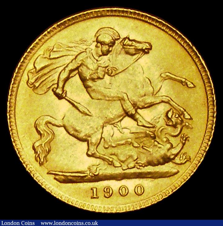 London Coins : A191 : Lot 1592 : Half Sovereign 1900 Marsh 495 Lustrous UNC