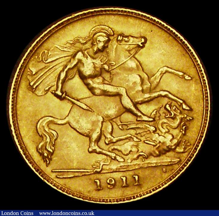 London Coins : A191 : Lot 1605 : Half Sovereign 1911 Marsh 526 GVF/EF