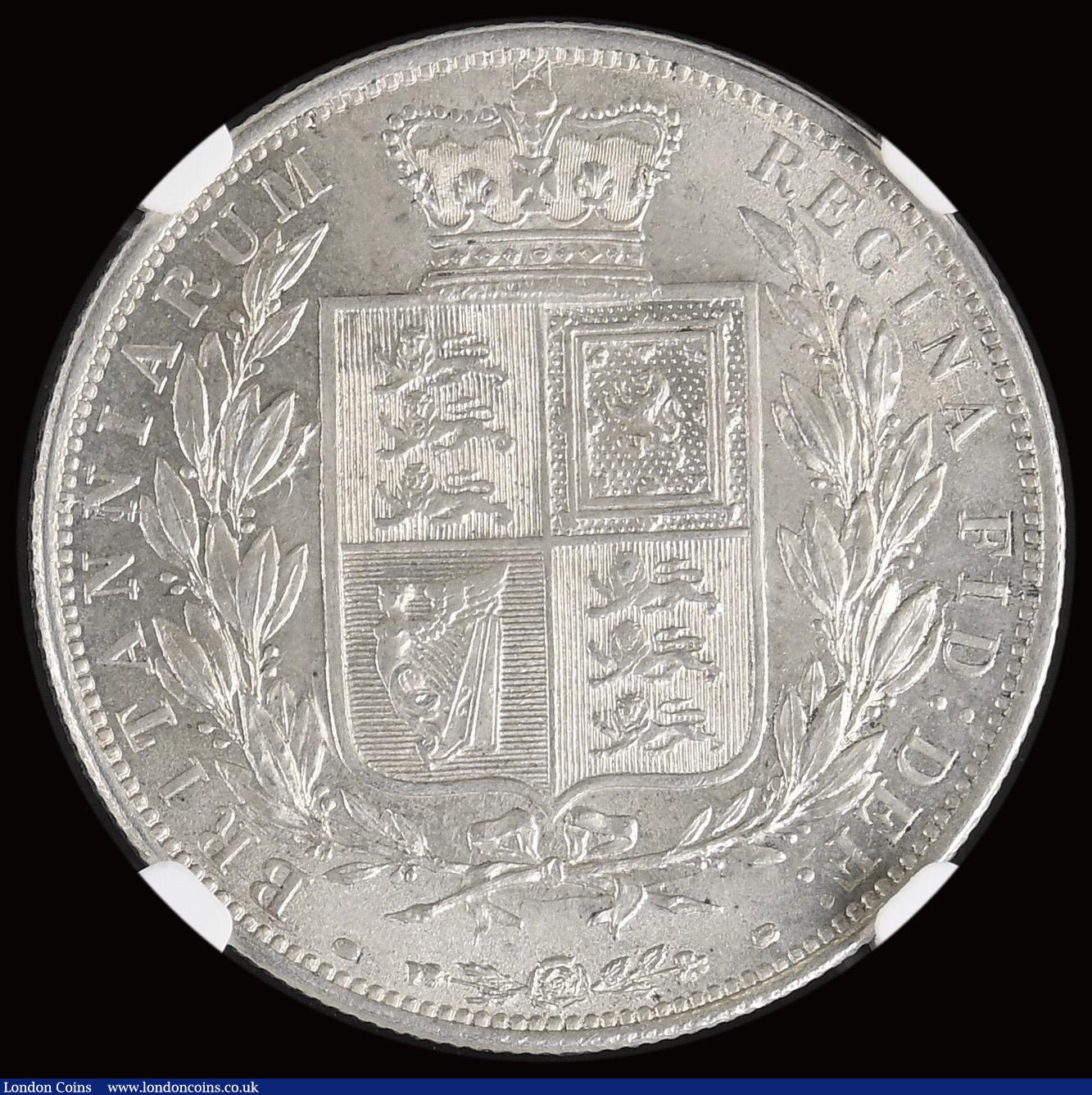 London Coins : A191 : Lot 1693 : Halfcrown 1881 ESC 707, Bull 2758, Davies 591 dies 5D,NGC MS62