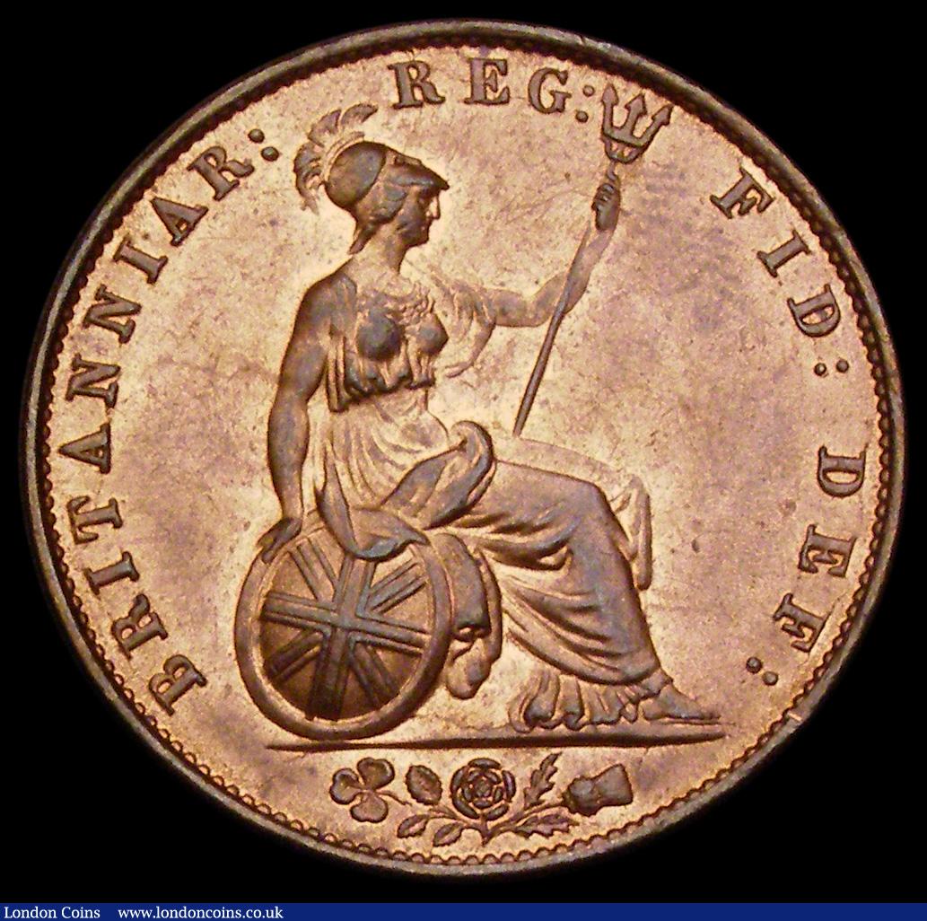 London Coins : A191 : Lot 1764 : Halfpenny 1841 DF.I for DEI as Peck 1524 UNC with traces of lustre obverse and good lustre reverse a...