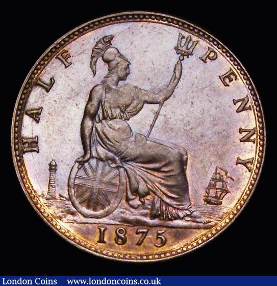 London Coins : A191 : Lot 1775 : Halfpenny 1875 Freeman 321 dies 11+J AU
