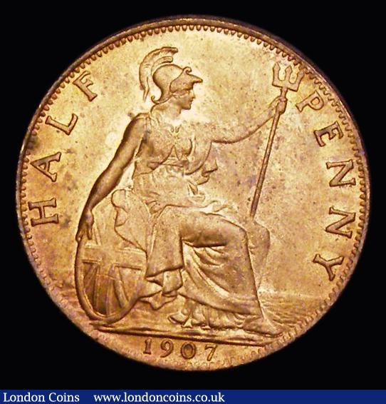 London Coins : A191 : Lot 1782 : Halfpenny 1907 Freeman 386 dies 1+B UNC and lustrous 