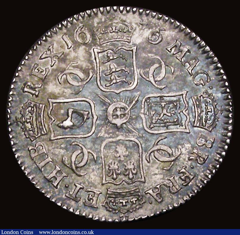 London Coins : A191 : Lot 1966 : Sixpence 1676 6 over 5 ESC 1515A, Bull 570 a choice piece with a lovely tone and little actual wear ...