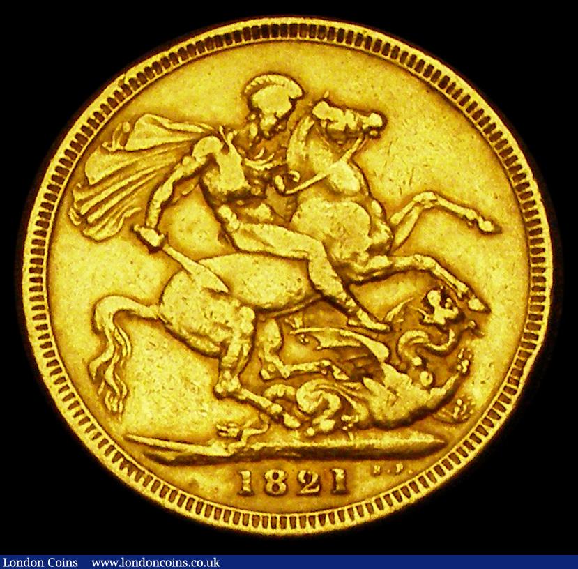 London Coins : A191 : Lot 2047 : Sovereign 1821 Marsh 5, S.3800 Fine