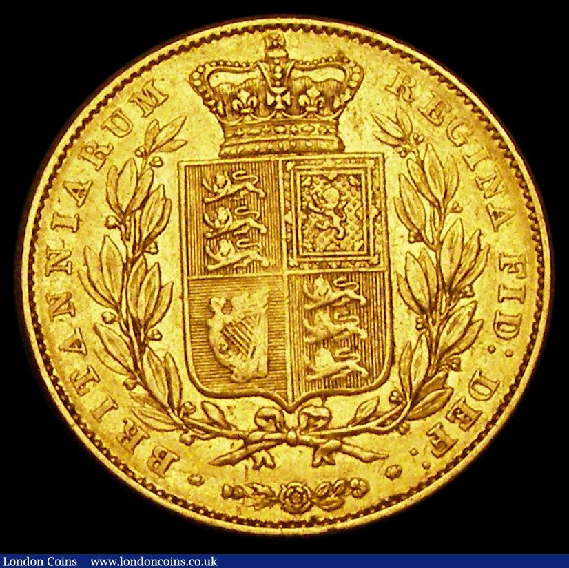 London Coins : A191 : Lot 2068 : Sovereign 1838 narrow shield variety Marsh 22A Bold Fine reverse better perhaps once cleaned in the ...
