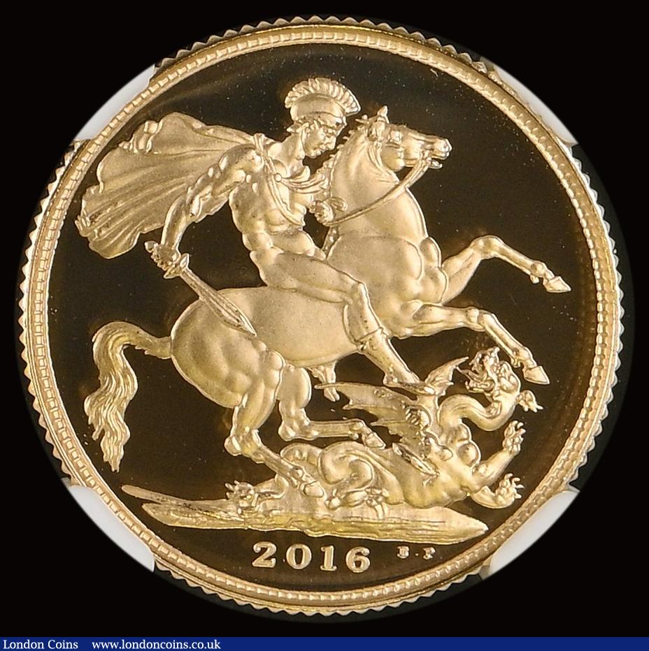 London Coins : A191 : Lot 2156 : Sovereign 2016 James Butler portrait S.SC11 Proof FDC, NGC PF70 ULTRA CAMEO desirable thus
