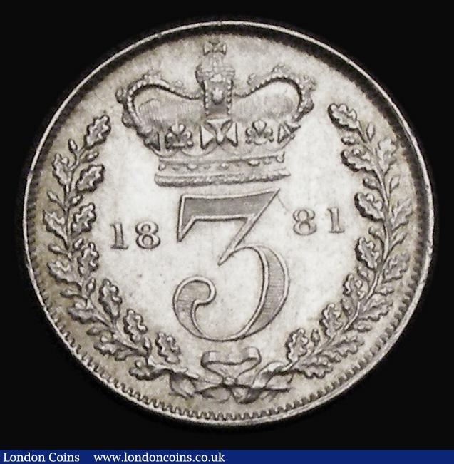 London Coins : A191 : Lot 2186 : Threepence 1881 ESC 2088 Unc