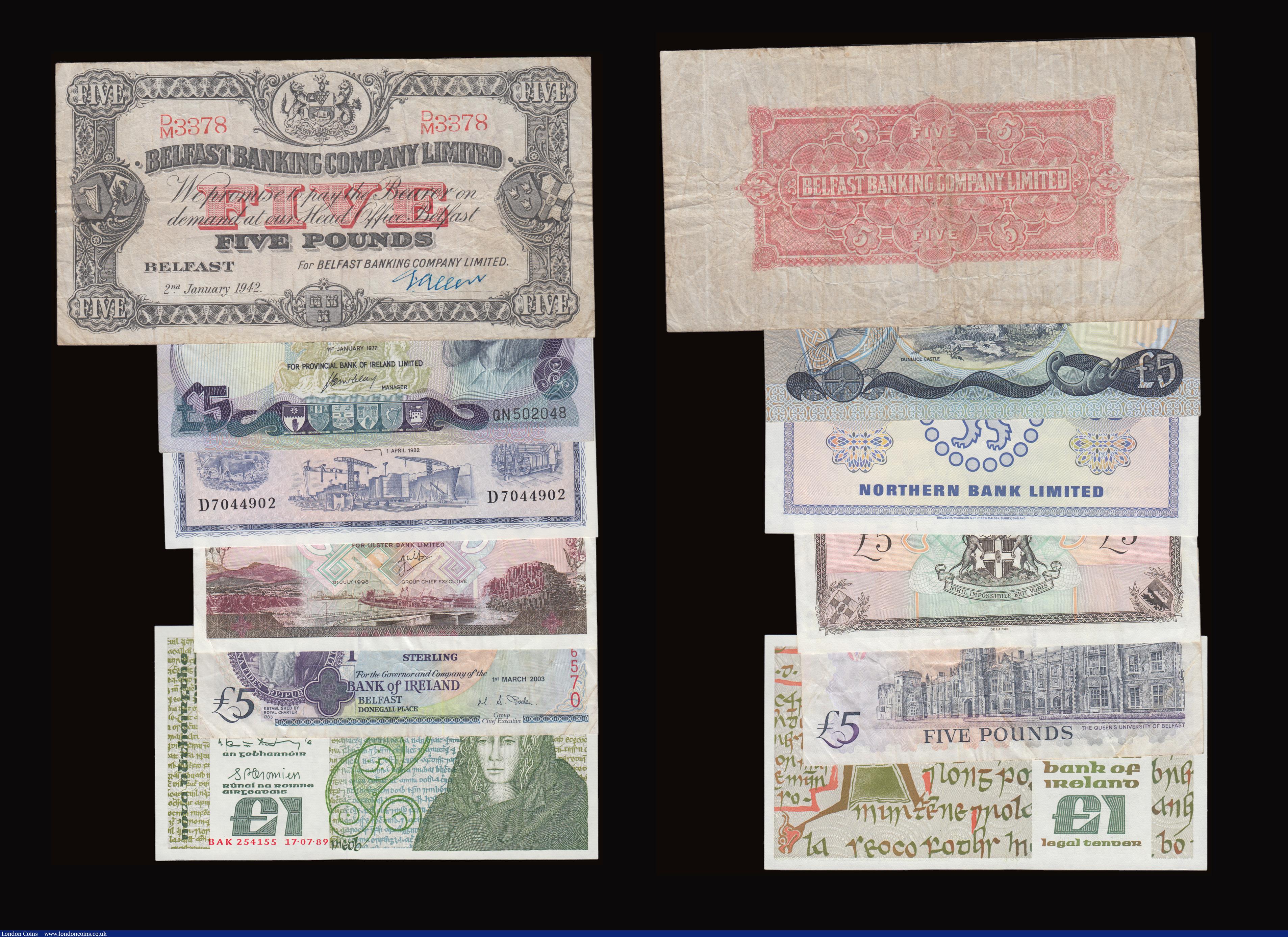 London Coins : A191 : Lot 225 : Ireland North and South Allied Irish Bank 20 Pounds 1.1.1990 VF. Bank of Ireland 20 Pounds 28.5.1993...