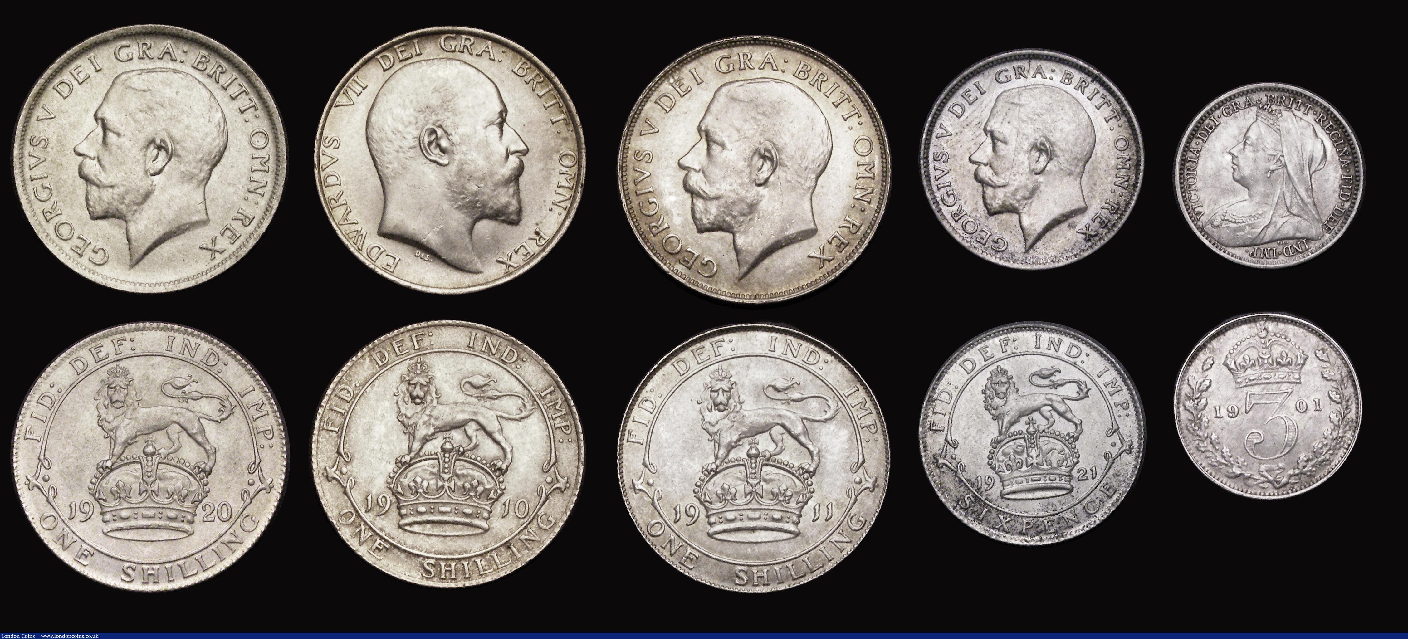London Coins : A191 : Lot 2329 : Silver in high grades (11) Crown 1893 LVI, Halfcrown 1909 and 1931, Florin 1935, Shilling 1897, 1900...