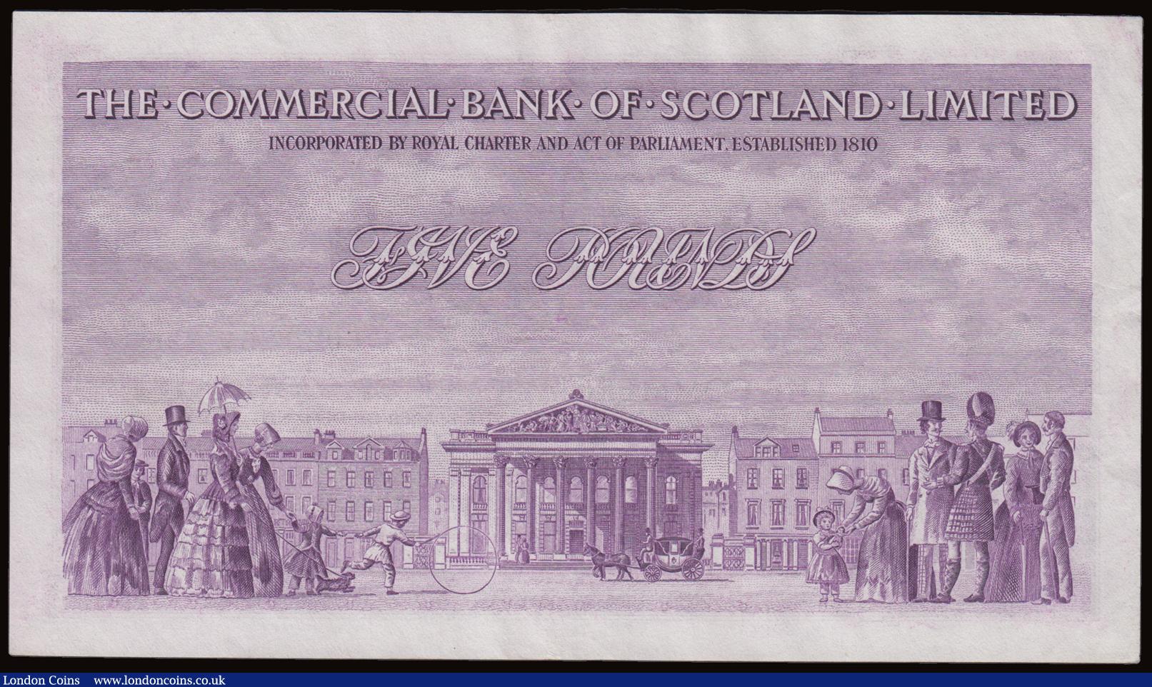 London Coins : A191 : Lot 251 : Scotland Commercial Bank of Scotland Limited 5 Pounds dated 2nd January 1954, series 17E 020257, Pic...