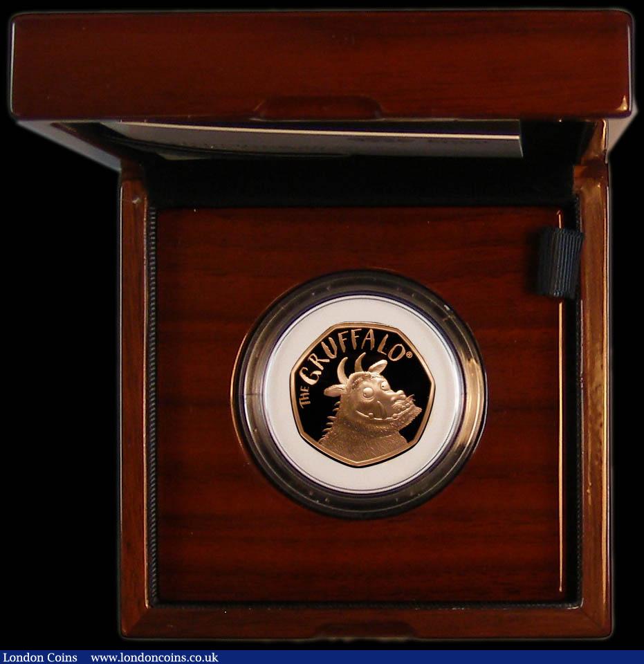 London Coins : A191 : Lot 314 : Fifty Pence 2019 20 Years of the Gruffalo Gold Proof S.H72 FDC in the Royal Mint box of issue with c...
