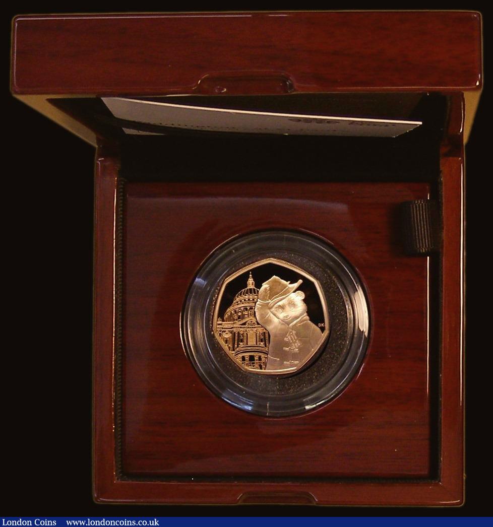 London Coins : A191 : Lot 317 : Fifty Pence 2019 Paddington - At St. Paul's S.H67 Gold Proof FDC in the Royal Mint box of issue...