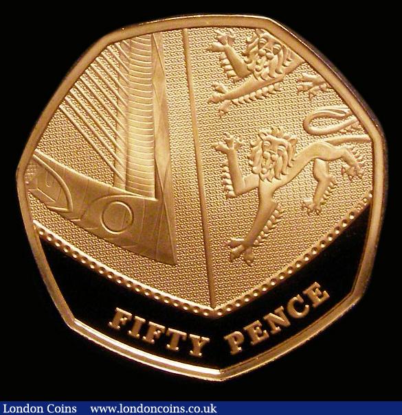 London Coins : A191 : Lot 327 : Fifty Pence 2022 Definitive Gold Proof FDC in a plastic capsule (uncased)