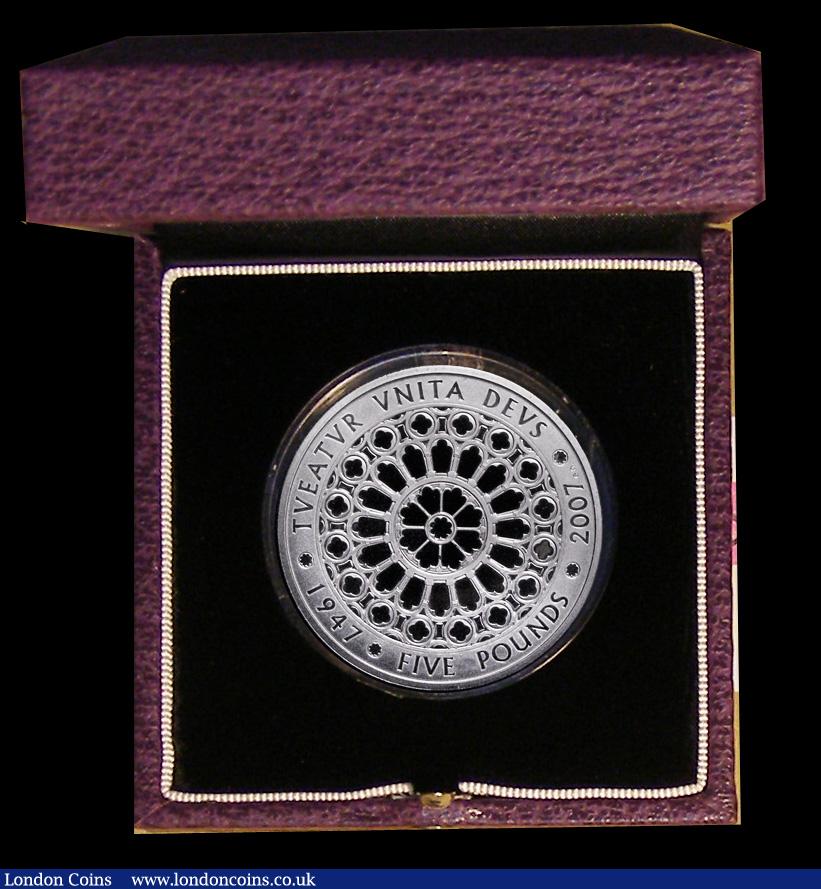 London Coins : A191 : Lot 354 : Five Pound Crown 2007 Diamond Wedding of Queen Elizabeth II and Prince Philip Platinum Proof Piedfor...