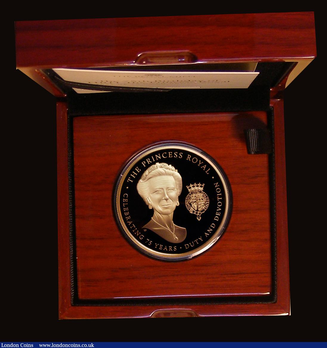 London Coins : A191 : Lot 362 : Five Pounds 2025 The 75th Birthday of HRH The Princess Royal with Princess Anne facing portrait reve...