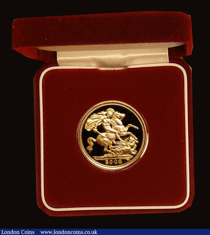 London Coins : A191 : Lot 380 : Half Sovereign 2000 Proof FDC in the red box of issue with certificate