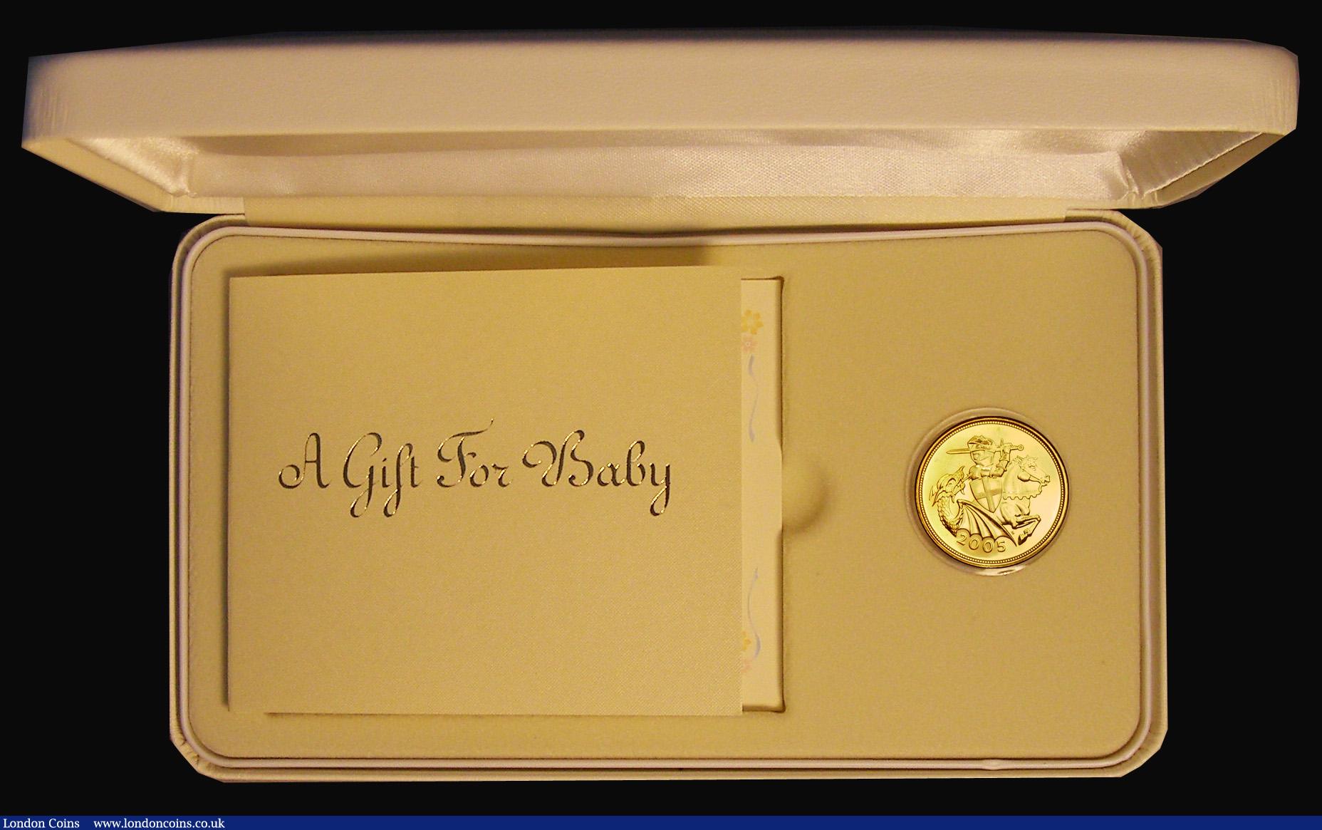 London Coins : A191 : Lot 453 : Sovereign 2005 Modern St. George reverse S.SC6 Lustrous UNC in the Royal Mint Baby Pack