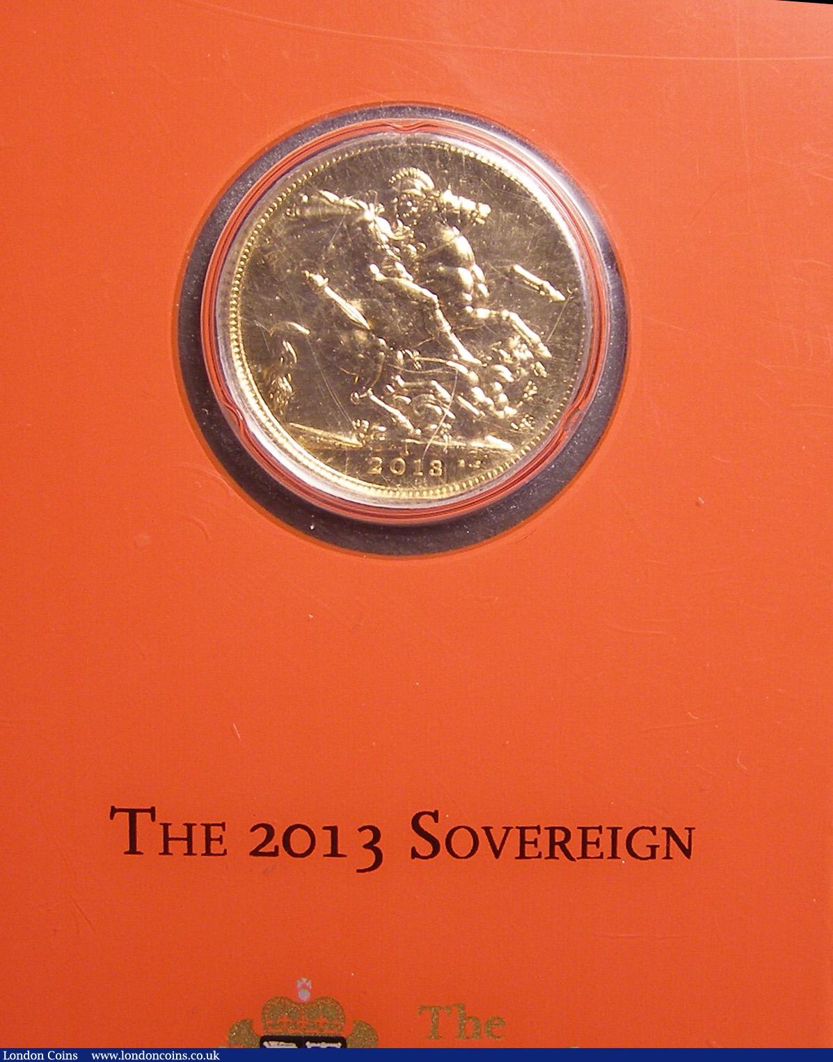 London Coins : A191 : Lot 459 : Sovereign 2013 I (struck in India) Unc in the Royal Mint red presentation card
