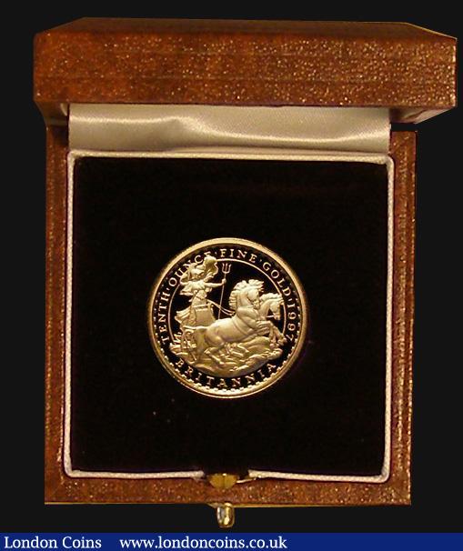 London Coins : A191 : Lot 487 : Ten Pounds Britannia 2007 1/10 oz Gold Proof FDC cased as issued with certificate
