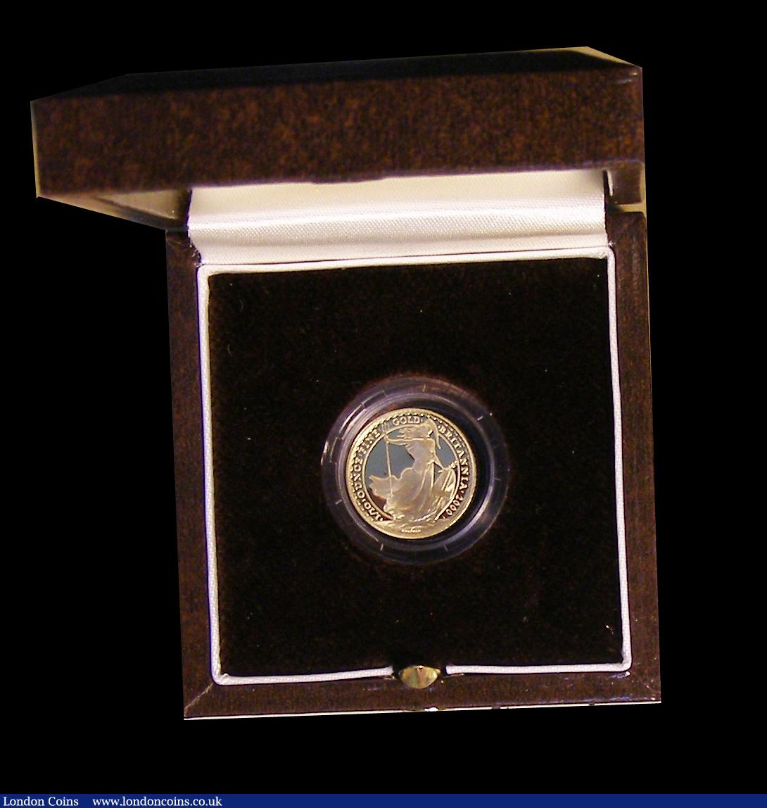 London Coins : A191 : Lot 488 : Ten Pounds Britannia Gold One Tenth Ounce 2000 Proof FDC in the box of issue with certificate