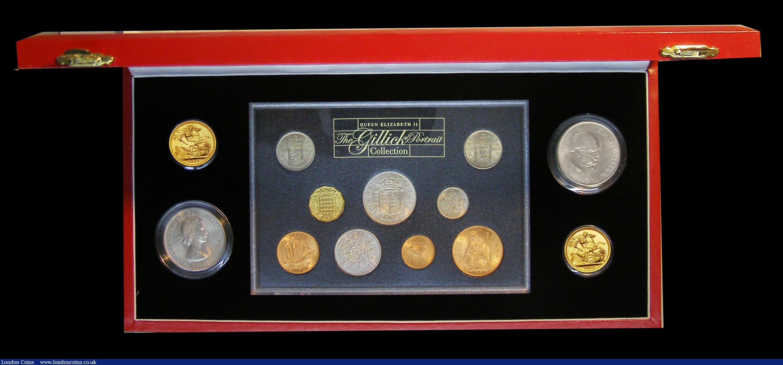 London Coins : A191 : Lot 494 : The Gillick Portrait Collection a 13-coin set comprising Sovereigns (2) 1957, 1968, Crowns (2) 1960,...
