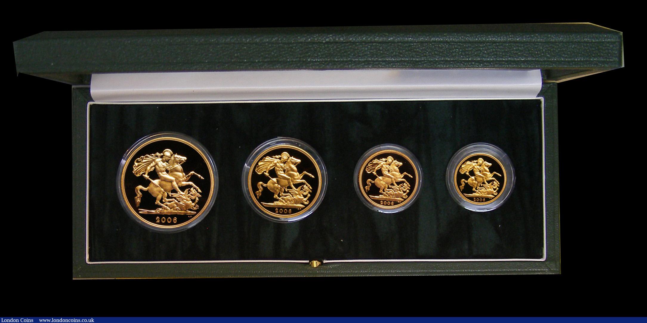 London Coins : A191 : Lot 546 : United Kingdom 2006 Gold Proof Four Coin Sovereign Collection, Gold Five Pounds to Half Sovereign, F...