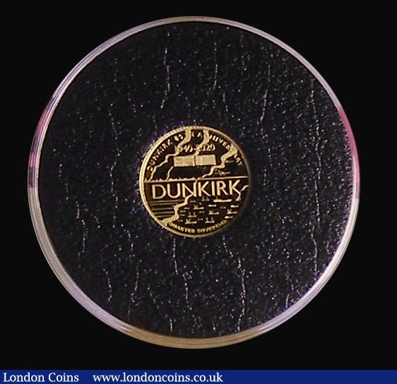 London Coins : A191 : Lot 561 : Alderney Quarter Sovereign 2020 Dunkirk Gold Proof FDC comes in Harrington and Byrne's wallet w...