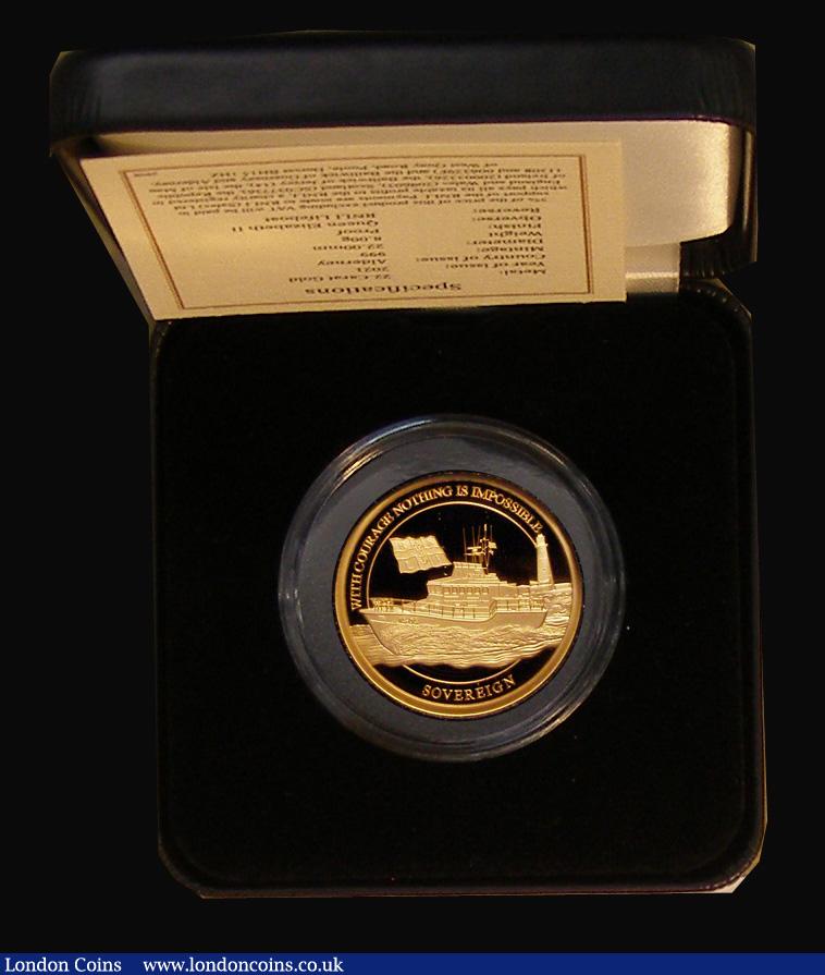 London Coins : A191 : Lot 563 : Alderney Sovereign 2021 Royal National Lifeboat Institution Gold Proof FDC in Harrington and Byrne&#...