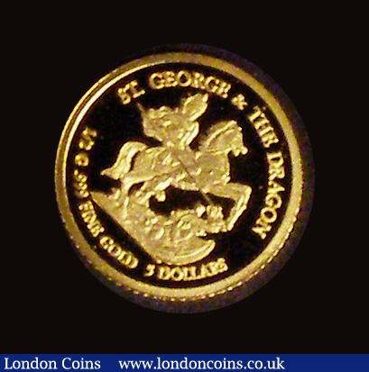 London Coins : A191 : Lot 590 : Cook Islands 5 Dollars 2010 St George and the Dragon Gold Proof (1/2 gram fine gold) FDC in a plasti...